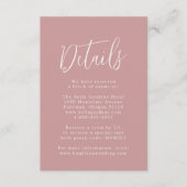 Carte D'accompagnement Détails de mariage Rose Poussiéreuse de Script Sim (Devant)