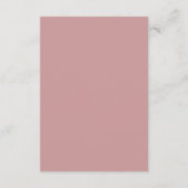 Carte D'accompagnement Détails de mariage Rose Poussiéreuse de Script Sim (Dos)