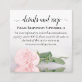 Carte D'accompagnement Détails de mariage Rose rose fuchsia & Code QR de (Devant)