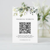 Carte D'accompagnement Détails de mariage RSVP Code QR Feuillage d'Eucaly (Debout devant)