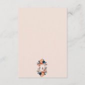 Carte D'accompagnement Détails de mariage rustique brûlé orange et bleu (Dos)