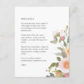 Carte D'accompagnement Détails de mariage Rustique Floral Spring (Devant)