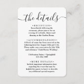 Carte D'accompagnement Détails de mariage, script simple et photo (Devant)