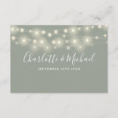 Carte D'accompagnement Détails de mariage Script Spring Lights Vert sauge (Dos)