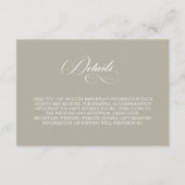Carte D'accompagnement Détails de mariage simple beige (Devant)