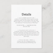 Carte D'accompagnement Détails de mariage simple et formel (Devant)