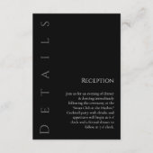 Carte D'accompagnement Détails de Mariage simple et moderne en noir et bl (Devant)