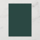 Carte D'accompagnement Détails de mariage Simple Script Forest Green (Dos)
