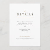Carte D'accompagnement Détails de mariage simples élégants modernes class (Devant)