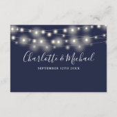Carte D'accompagnement Détails de mariage Spring Lights Script Bleu marin (Dos)