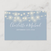 Carte D'accompagnement Détails de mariage Spring Lights Script Dusty Blue (Dos)