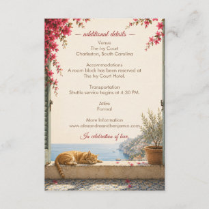 Carte D'accompagnement Détails de mariage sur la Côte d'Amalfi   Méditerr