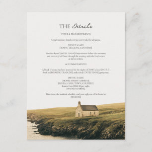 Carte D'accompagnement Détails de mariage sur la côte d'Irlande romantiqu