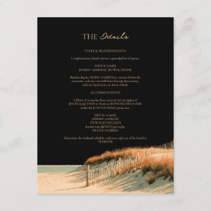 Carte D'accompagnement Détails de mariage sur la plage de Cape Cod avec c