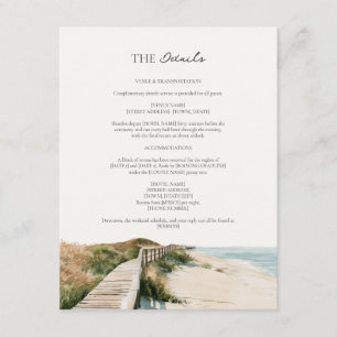 Carte D'accompagnement Détails de mariage sur la promenade des Sea Oats O