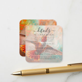 Carte D'accompagnement Détails de mariage sur mesure de colibri vibrant o