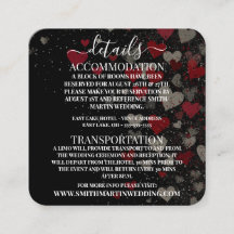 Détails de mariage sur mesure Rétro Rouge Cœurs To