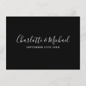 Carte D'accompagnement Détails de mariage sur script noir et blanc (Dos)