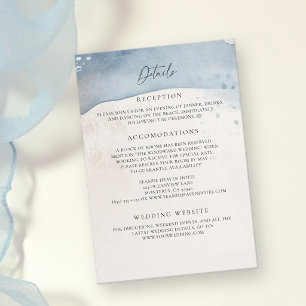 Carte D'accompagnement Détails de mariage vague de sable de plage d'océan