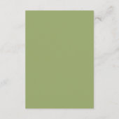 Carte D'accompagnement Détails de mariage vert (Dos)