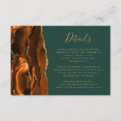 Carte D'accompagnement Détails de mariage vert chasseur Modern Rust Agate (Devant)