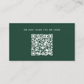 Carte D'accompagnement Détails de mariage Vert foncé de la forêt + Code Q (Dos)