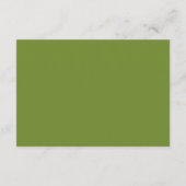 Carte D'accompagnement Détails de mariage vert olive moderne & site web (Dos)