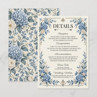 Carte D'accompagnement Détails de mariage vintage avec quelque chose de b