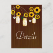 Carte D'accompagnement Détails de pots Mason jaunes floraux rustiques fon (Devant)