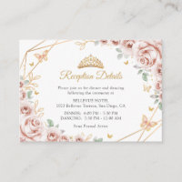 Détails de Quinceanera Floral Rose Pâle Or