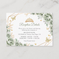 Détails de Quinceanera Floral Vert Sauge Doré