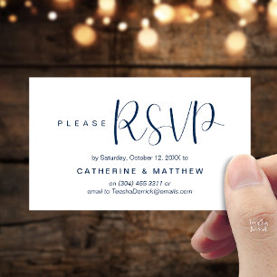 Carte D'accompagnement Détails de rappel élégants de "RSVP de mariage"