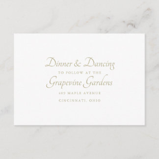 Carte D'accompagnement Détails de réception de mariage à l'écriture éléga