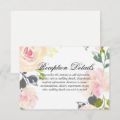 Carte D'accompagnement Détails de réception de mariage floral élégant bot (Devant / Derrière)