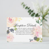 Carte D'accompagnement Détails de réception de mariage floral élégant bot (Debout devant)