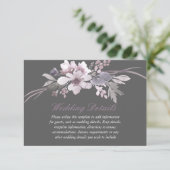 Carte D'accompagnement Détails de réception de mariage floral élégant d'h (Debout devant)