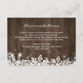 Carte D'accompagnement Détails de réception de mariage hivernal avec guir (Dos)