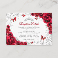 Détails de réception de Quinceanera argent rouge