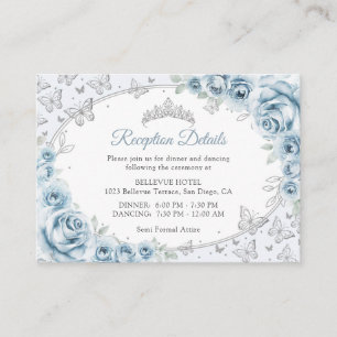 Carte D'accompagnement Détails de réception de Quinceanera Bleu Bébé Arge