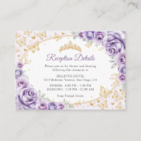Détails de réception de Quinceanera violet lilas o