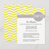 Carte D'accompagnement Détails de réception Deandra Chic Chevron | jaune (Devant / Derrière)