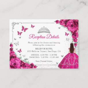 Carte D'accompagnement Détails de réception Quincenarea Rose Fuchsia Arge