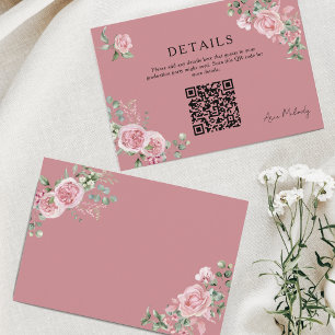 Carte D'accompagnement Détails de Roses Roses Modernes Code QR de Remise