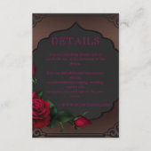 Carte D'accompagnement Détails de roses rouges gothiques à l'ancienne (Devant)