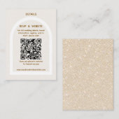 Carte D'accompagnement Détails de RSVP de code QR à arc moderne et paille (Devant / Derrière)