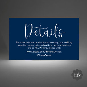 Carte D'accompagnement Détails de RSVP de site web de mariage minimaliste