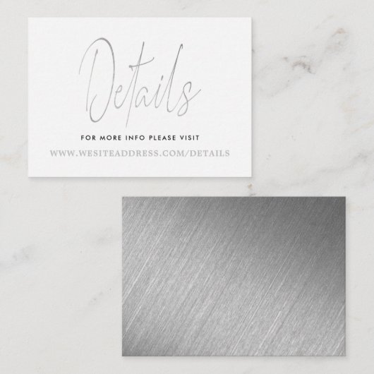 Carte D'accompagnement Détails de script de feuille d'argent moderne (Devant / Derrière)