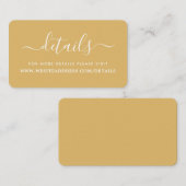 Carte D'accompagnement Détails de script simple en or et blanc moderne (Devant / Derrière)