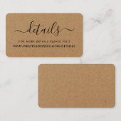 Carte D'accompagnement Détails de script simple Kraft de campagne rustiqu (Devant / Derrière)