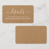 Carte D'accompagnement Détails de script simple Kraft de campagne rustiqu (Devant / Derrière)